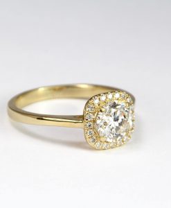 1 Carat Lab Grown Diamond Engagement Ring: 14k Gold Cushion Halo - Image 6