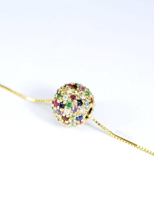 Multicolor Gemstone Healing Necklace: 14k Gold Bead, Spiritual Chakra Jewelry