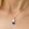 Sapphire And Opal Necklace In 14k Gold: Two Stone Birthstone Pendant For Her