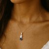 Sapphire And Opal Necklace In 14k Gold: Two Stone Birthstone Pendant For Her