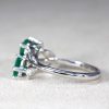Two Pear Cut Gemstone Emerald Ring – White Gold Nature Inspired Ring Gift For Her