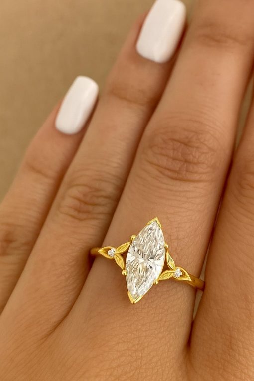 Custom Marquise Diamond Engagement Ring – Your Dream Wedding Design