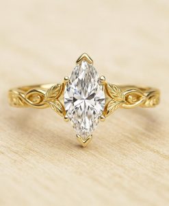 Custom Marquise Diamond Engagement Ring - Your Dream Wedding Design