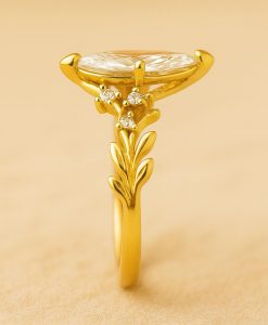 Custom Design Marquise Diamond Engagement Ring - Your Dream Wedding Design - Image 4