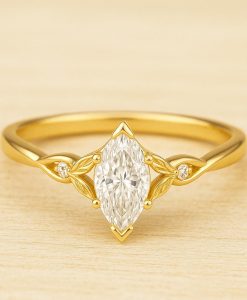 Custom Design Marquise Diamond Engagement Ring - Your Dream Wedding Design - Image 16