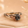 Two-Tone Aquamarine Moss Agate 14k Gold Ring,