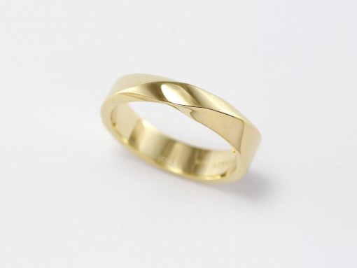 Solid Gold Twisted Wedding Band: 14k/18k Mobius Ring