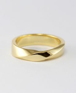 Solid Gold Twisted Wedding Band: 14k/18k Mobius Ring - Image 2