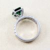 Lab Grown Emerald Engagement Ring: 14k White Gold Moissanite Accents