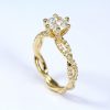 Gold Diamond Engagement Ring: Twisted Band Solitaire 1.17 Carat
