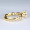 Gold Diamond Engagement Ring: Twisted Band Solitaire 1.17 Carat