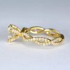 Gold Diamond Engagement Ring: Twisted Band Solitaire 1.17 Carat