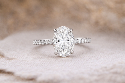 3 Carat Oval Lab Grown Diamond Engagement Ring