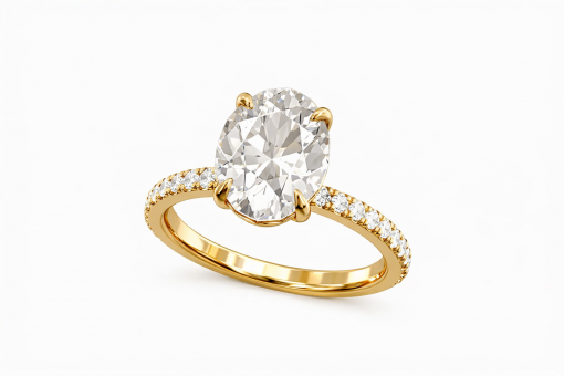 3 Carat Oval Lab Grown Diamond Engagement Ring