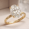 3 Carat Oval Diamond Engagement Ring – 14k/18k Gold Smooth Band