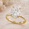3 Carat Oval Diamond Engagement Ring – 14k/18k Gold Smooth Band