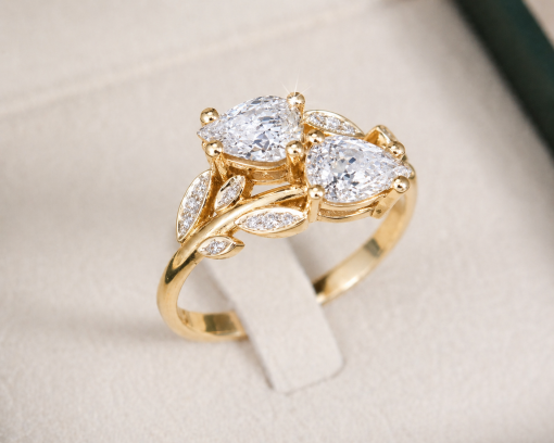 1.50 CT Lab Grown Pear Diamond Leaf Engagement Ring 1.50 CT Lab Grown Pear Diamond Leaf Engagement Ring