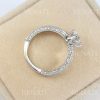 Lab Grown Diamond Engagement Ring Scroll Filigree Antique Style Sterling Silver