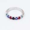 Multi-Color Gemstone Eternity Sterling silver Band Birthstone Ring