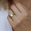 Emerald Cut Moissanite Engagement Ring 14K Gold Leaf Nature Inspired Botanical