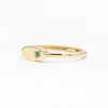 14k Gold Minimalist Signet Emerald Ring for Women