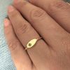 14k Gold Minimalist Signet Emerald Ring for Women