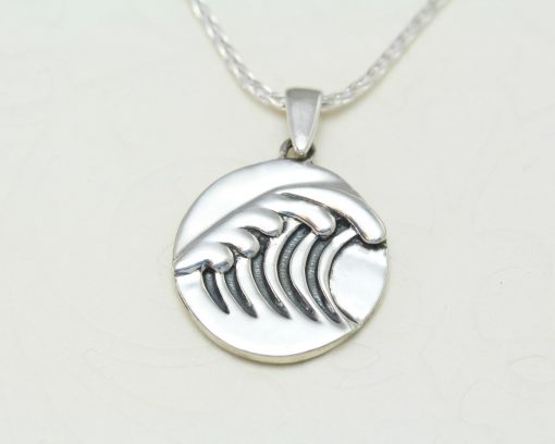 Sterling Silver Wave Pendant Necklace • Handmade Sea Charm