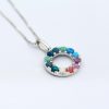 Rainbow Opal Circle Pendant | Sterling Silver Halo Necklace Mother’s Day Gift Rainbow Opal Circle Pendant | Sterling Silver Halo Necklace Mother’s Day Gift