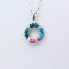 Rainbow Opal Circle Pendant | Sterling Silver Halo Necklace Mother’s Day Gift Rainbow Opal Circle Pendant | Sterling Silver Halo Necklace Mother’s Day Gift