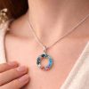 Rainbow Opal Circle Pendant | Sterling Silver Halo Necklace Mother’s Day Gift Rainbow Opal Circle Pendant | Sterling Silver Halo Necklace Mother’s Day Gift