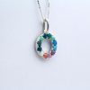 Rainbow Opal Circle Pendant | Sterling Silver Halo Necklace Mother’s Day Gift Rainbow Opal Circle Pendant | Sterling Silver Halo Necklace Mother’s Day Gift