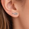Sterling Silver Shark Stud Earrings, Minimalist Ocean Animal Jewelry Sterling Silver Shark Stud Earrings, Minimalist Ocean Animal Jewelry