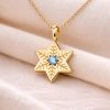 14k Gold Snowflake Star of David Necklace Jewish Jewelry