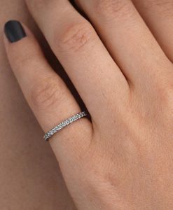 Leaves Wedding Band Nature Inspired Thin Stacking Ring Delicate - Image 3