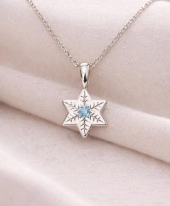14k Gold Snowflake Star of David Necklace Jewish Jewelry - Image 5