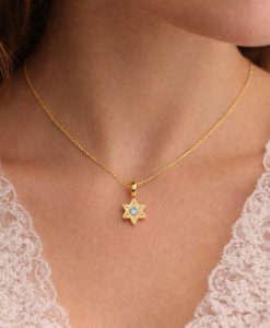 14k Gold Snowflake Star of David Necklace Jewish Jewelry - Image 6