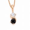 Two Stone Black and White Diamond Necklace Two Stone Black and White Diamond Necklace