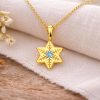 14k Gold Snowflake Star of David Necklace Jewish Jewelry