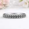 Leaves Wedding Band Nature Inspired Thin Stacking Ring Delicate