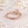 Oval Lab Diamond Engagement Ring – Nature Inspired Leaf Band