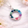 Rainbow Opal Circle Pendant | Sterling Silver Halo Necklace Mother’s Day Gift Rainbow Opal Circle Pendant | Sterling Silver Halo Necklace Mother’s Day Gift
