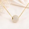 14K Gold Lab Diamond Ball Pendant, Floating Pave Sphere 14K Gold Lab Diamond Ball Pendant, Floating Pave Sphere