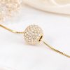14K Gold Lab Diamond Ball Pendant, Floating Pave Sphere 14K Gold Lab Diamond Ball Pendant, Floating Pave Sphere