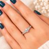 Lab Diamond Oval Celtic Engagement Ring 14k White Gold Vintage Filigree Band