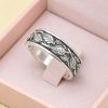8mm Sterling Silver Leaf Ring | Feather Nature Inspired Rustic Woodland Wedding Band