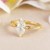 1.50 CT Marquise Lab Grown Diamond Engagement Ring 14K Gold | Nature Inspired Floral Ring