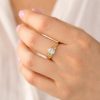 3/4 CT Nature Inspired Lab Grown Diamond Ring, Unique Bark Wood Vine Leaves Engagement Ring