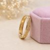 Rustic Gold Leaf Vine 3mm Wedding Band – Botanical Elvish Nature Ring for Her Women