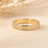 Rustic Gold Leaf Vine 3mm Wedding Band – Botanical Elvish Nature Ring for Her Women
