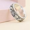 8mm Sterling Silver Leaf Ring | Feather Nature Inspired Rustic Woodland Wedding Band